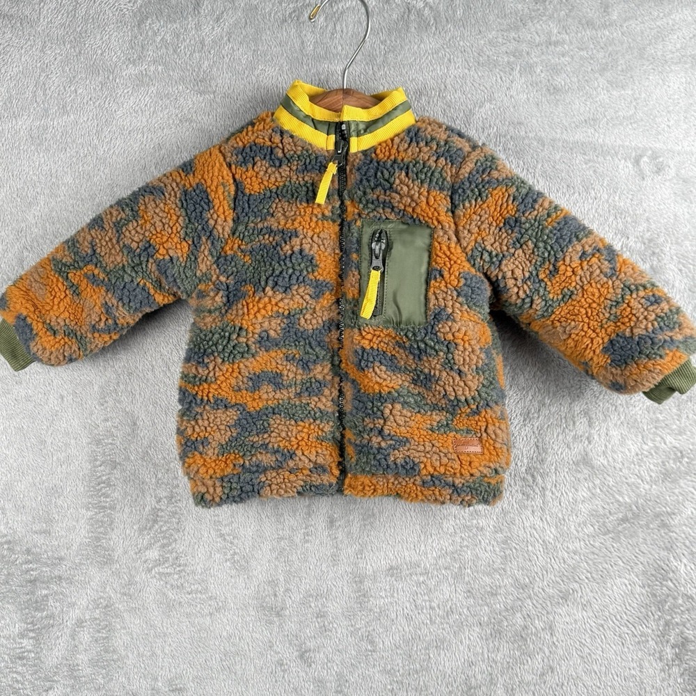 7 for all Mankind Jacket Baby Boy Size 12 Months Multi Camo Sherpa Full Zip